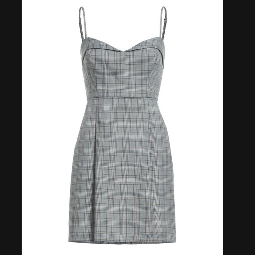 Renamed Clothing Plaid Spaghetti Strap Dress Small